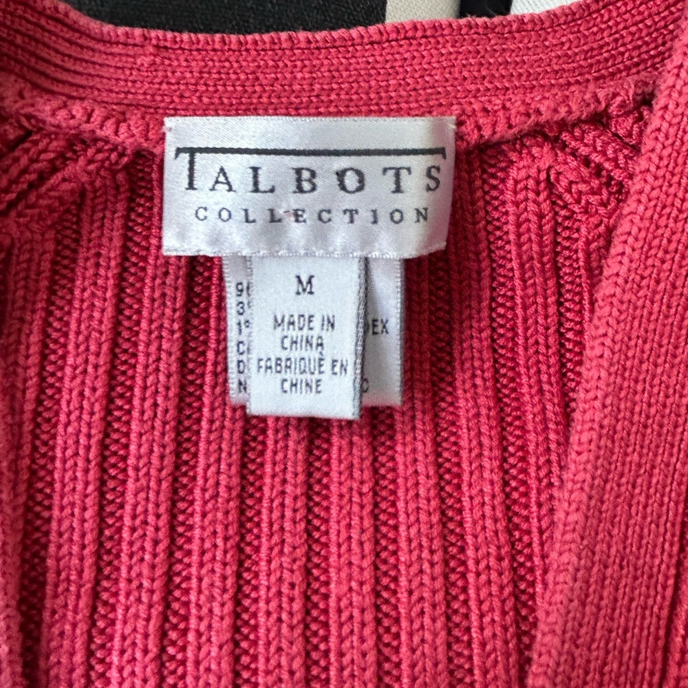 Talbots Collection Salmon Color Ribbed Sweater Set - Picture 7 of 8